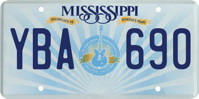 MS license plate YBA690