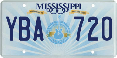 MS license plate YBA720