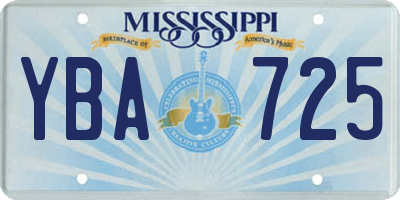 MS license plate YBA725