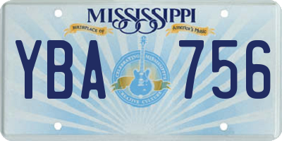 MS license plate YBA756