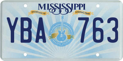MS license plate YBA763