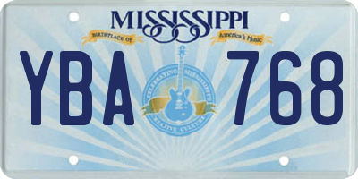 MS license plate YBA768