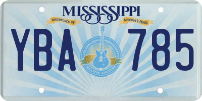 MS license plate YBA785