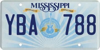 MS license plate YBA788