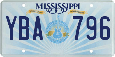MS license plate YBA796