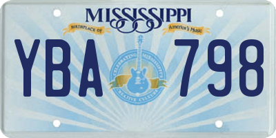 MS license plate YBA798