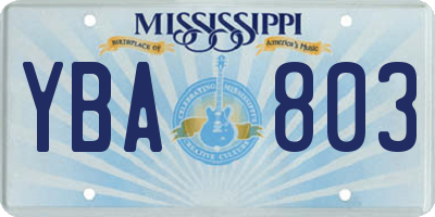 MS license plate YBA803