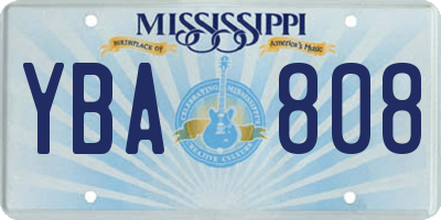 MS license plate YBA808