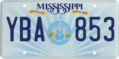 MS license plate YBA853