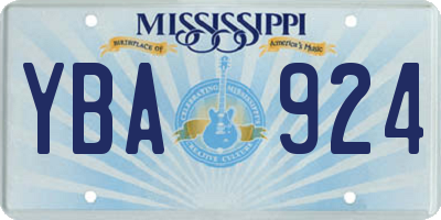 MS license plate YBA924