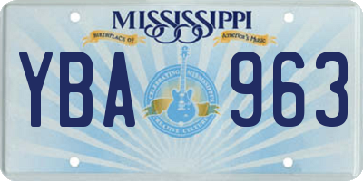 MS license plate YBA963