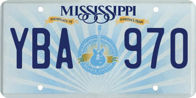 MS license plate YBA970
