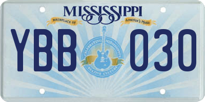 MS license plate YBB030