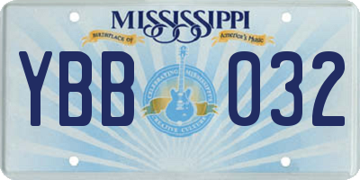 MS license plate YBB032