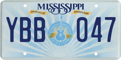 MS license plate YBB047