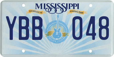 MS license plate YBB048