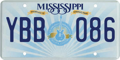 MS license plate YBB086