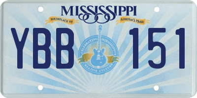 MS license plate YBB151