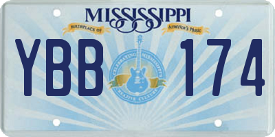 MS license plate YBB174