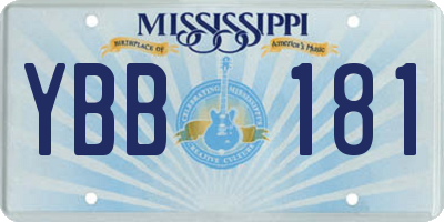 MS license plate YBB181