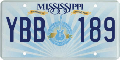 MS license plate YBB189
