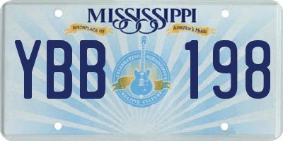 MS license plate YBB198