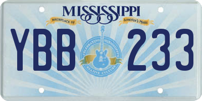 MS license plate YBB233