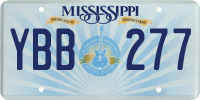 MS license plate YBB277