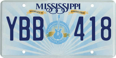 MS license plate YBB418