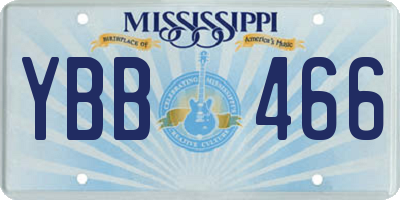 MS license plate YBB466