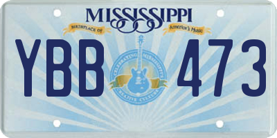 MS license plate YBB473