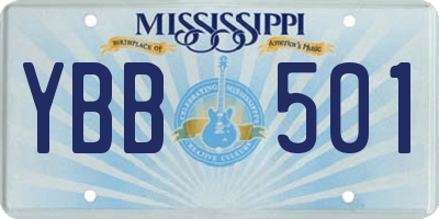 MS license plate YBB501
