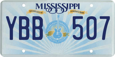 MS license plate YBB507