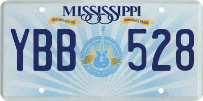 MS license plate YBB528