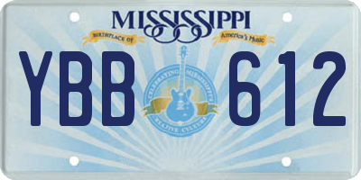 MS license plate YBB612
