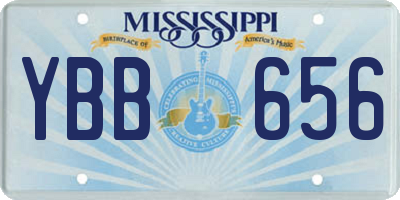 MS license plate YBB656