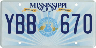 MS license plate YBB670