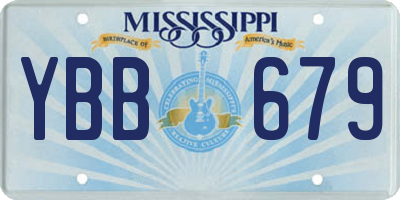 MS license plate YBB679