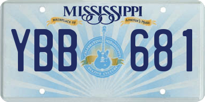 MS license plate YBB681