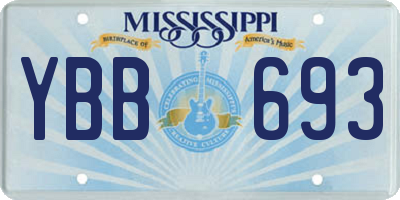 MS license plate YBB693