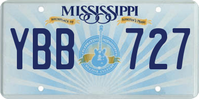 MS license plate YBB727