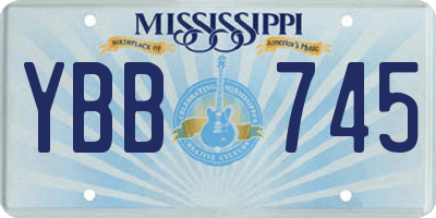 MS license plate YBB745