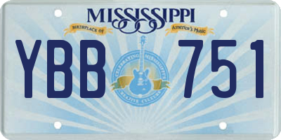 MS license plate YBB751