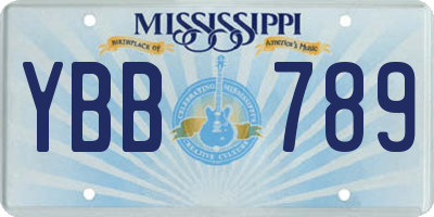 MS license plate YBB789