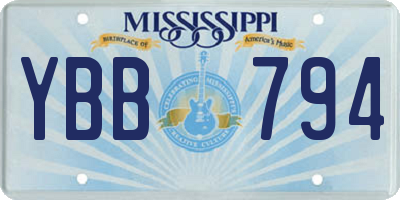 MS license plate YBB794