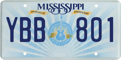 MS license plate YBB801