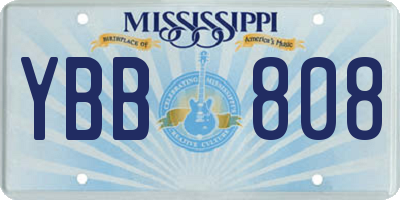 MS license plate YBB808