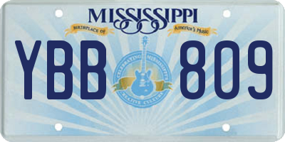MS license plate YBB809