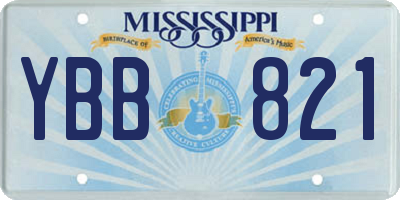 MS license plate YBB821
