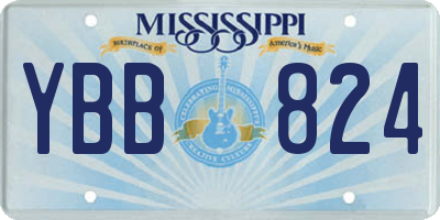 MS license plate YBB824